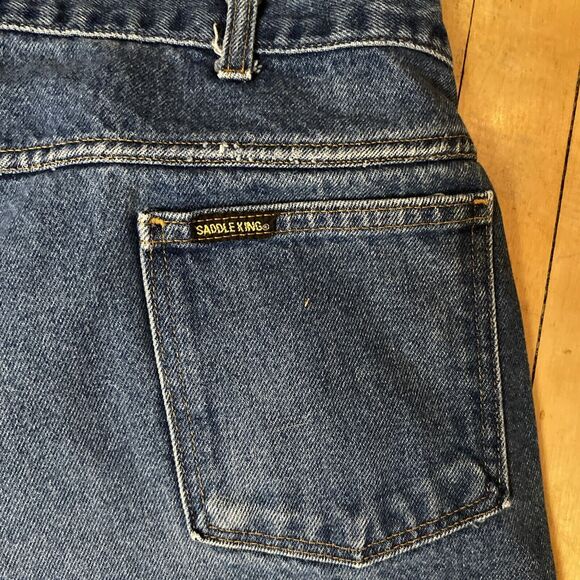 Saddle King Vintage Blue Jeans Men’s 42x34 Made In USA Regular Wash - Picture 14 of 16
